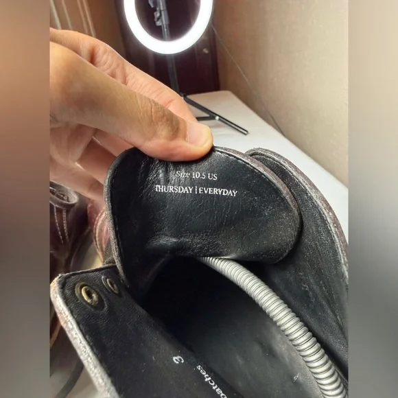 Thursday Boot Co. Captain Boots Mens Size 10.5 Brown Leather Cap Toe Casual - Picture 11 of 13